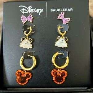 NIB DISNEY BAUBLEBAR EARRINGS 3 PAIR HALLOWEEN